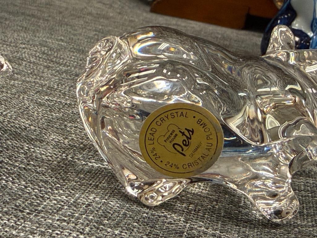 THEE CRYSTAL PIG FIGURINES / PAPERWEIGHTS FROM BACCARAT WATERFORD AND PRINCESS HOUSE - 10