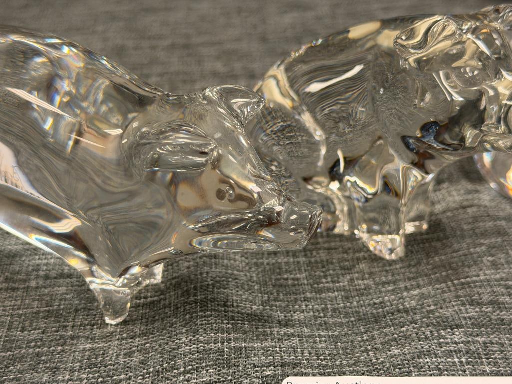 THEE CRYSTAL PIG FIGURINES / PAPERWEIGHTS FROM BACCARAT WATERFORD AND PRINCESS HOUSE - 3