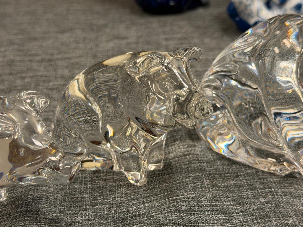 THEE CRYSTAL PIG FIGURINES / PAPERWEIGHTS FROM BACCARAT WATERFORD AND PRINCESS HOUSE - 4