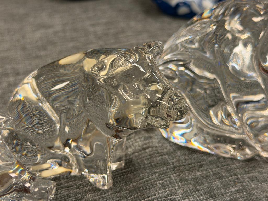 THEE CRYSTAL PIG FIGURINES / PAPERWEIGHTS FROM BACCARAT WATERFORD AND PRINCESS HOUSE - 5