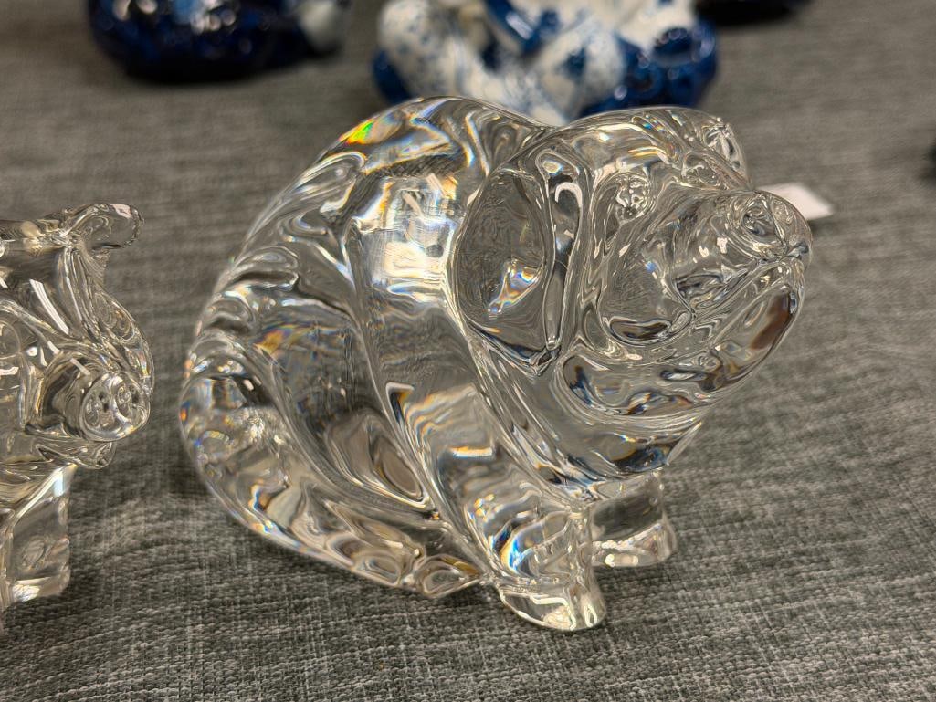 THEE CRYSTAL PIG FIGURINES / PAPERWEIGHTS FROM BACCARAT WATERFORD AND PRINCESS HOUSE - 6