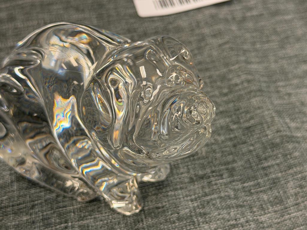THEE CRYSTAL PIG FIGURINES / PAPERWEIGHTS FROM BACCARAT WATERFORD AND PRINCESS HOUSE - 7