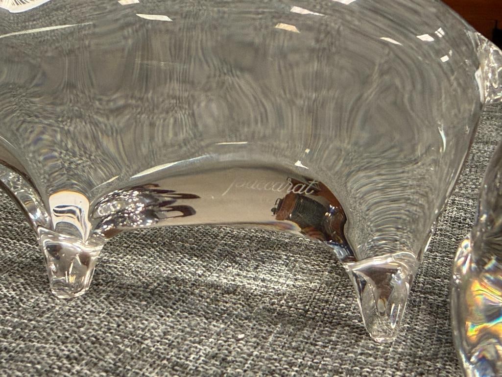 THEE CRYSTAL PIG FIGURINES / PAPERWEIGHTS FROM BACCARAT WATERFORD AND PRINCESS HOUSE - 9