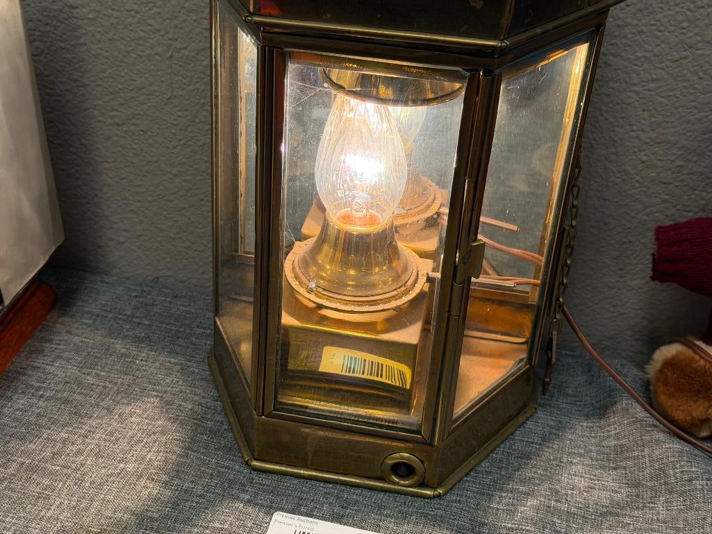 VINTAGE NAUTICAL BRASS SHIP LANTERN CONVERTED TO ELECTRIC - 11