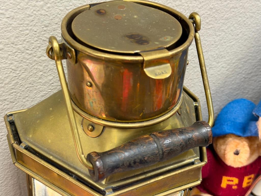VINTAGE NAUTICAL BRASS SHIP LANTERN CONVERTED TO ELECTRIC - 13