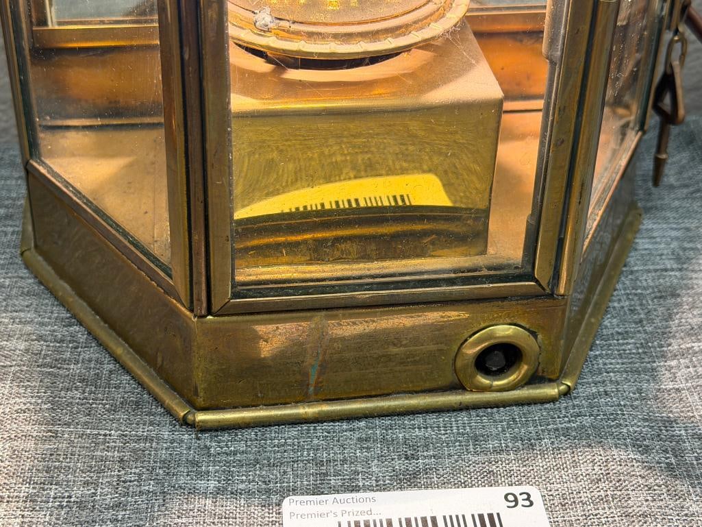 VINTAGE NAUTICAL BRASS SHIP LANTERN CONVERTED TO ELECTRIC - 15