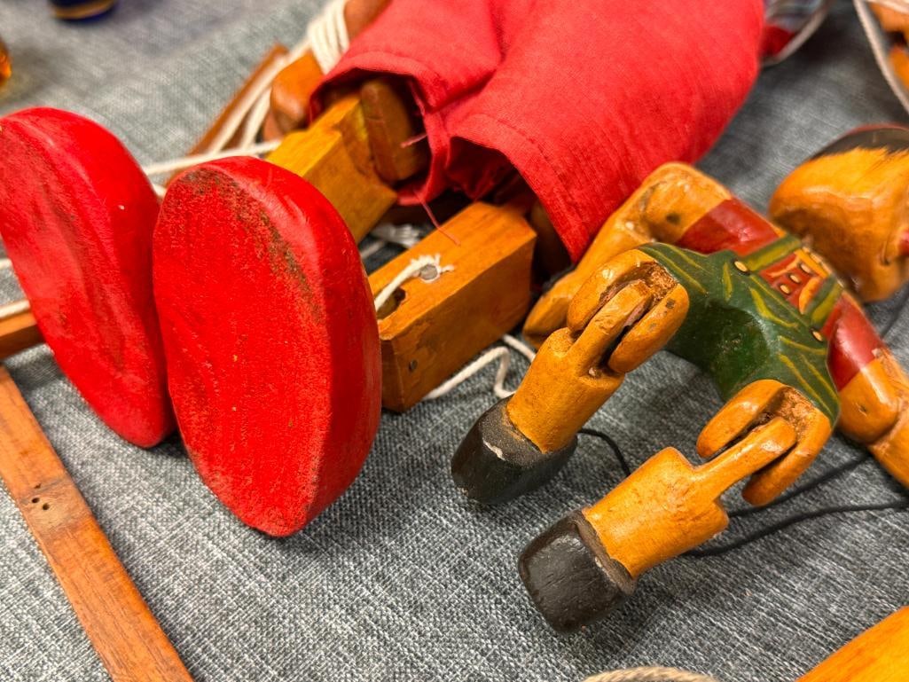 FIVE VINTAGE DISNEY PINOCCHIO WOODEN DOLLS, FIGURINES, AND MARIONETTE PUPPETS - 7
