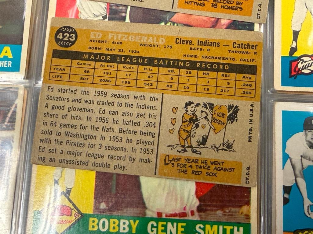1960 TOPPS BASEBAL CARD SET CURT FLOOD, HARMON KILLEBREW, ORIOLES TEAM, WES COVINGTON, ROY SIEVERS - 17