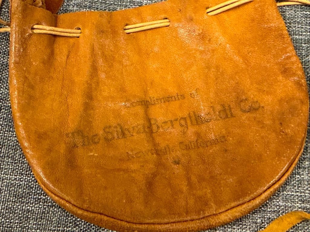 FOUR VINTAGE LEATHER POUCHES, COIN BAGS, AND NATIVE AMERICAN LEATHER MEDICINE POUCH - 3