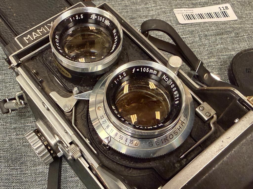 VINTAGE MAMIYA C33 TWIN LENS TLR MEDIUM FORMAT CAMERA 6X6 WITH EXTRA LENSES CIRCA 1960'S - 18