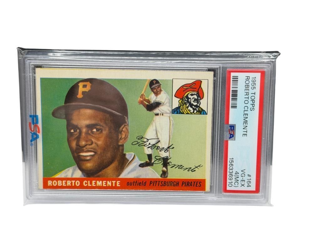 1955 TOPPS #164 ROBERTO CLEMENTE BASEBALL CARD PSA VG-EX 4 (MC) (1 of 9)