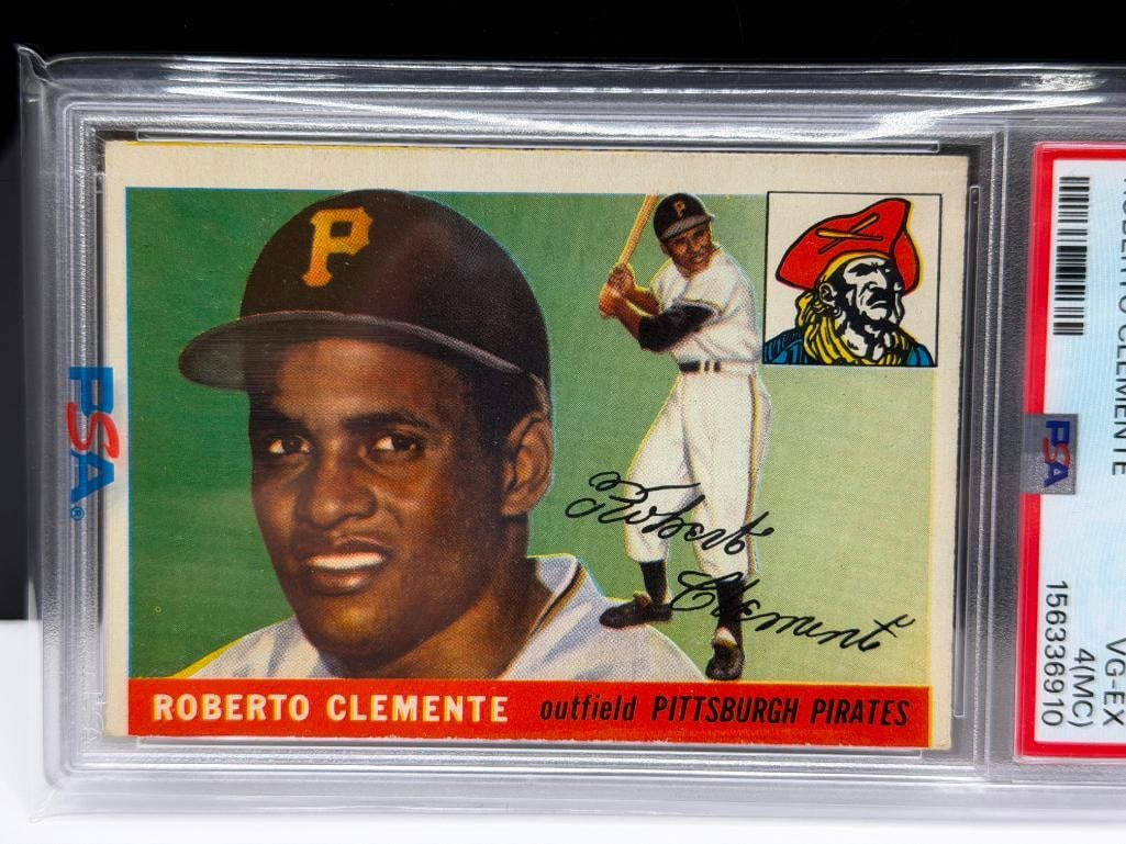 1955 TOPPS #164 ROBERTO CLEMENTE BASEBALL CARD PSA VG-EX 4 (MC) - 2