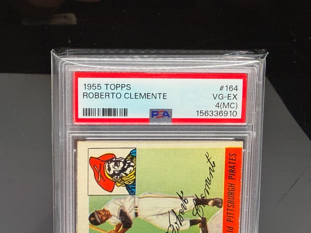 1955 TOPPS #164 ROBERTO CLEMENTE BASEBALL CARD PSA VG-EX 4 (MC) - 5