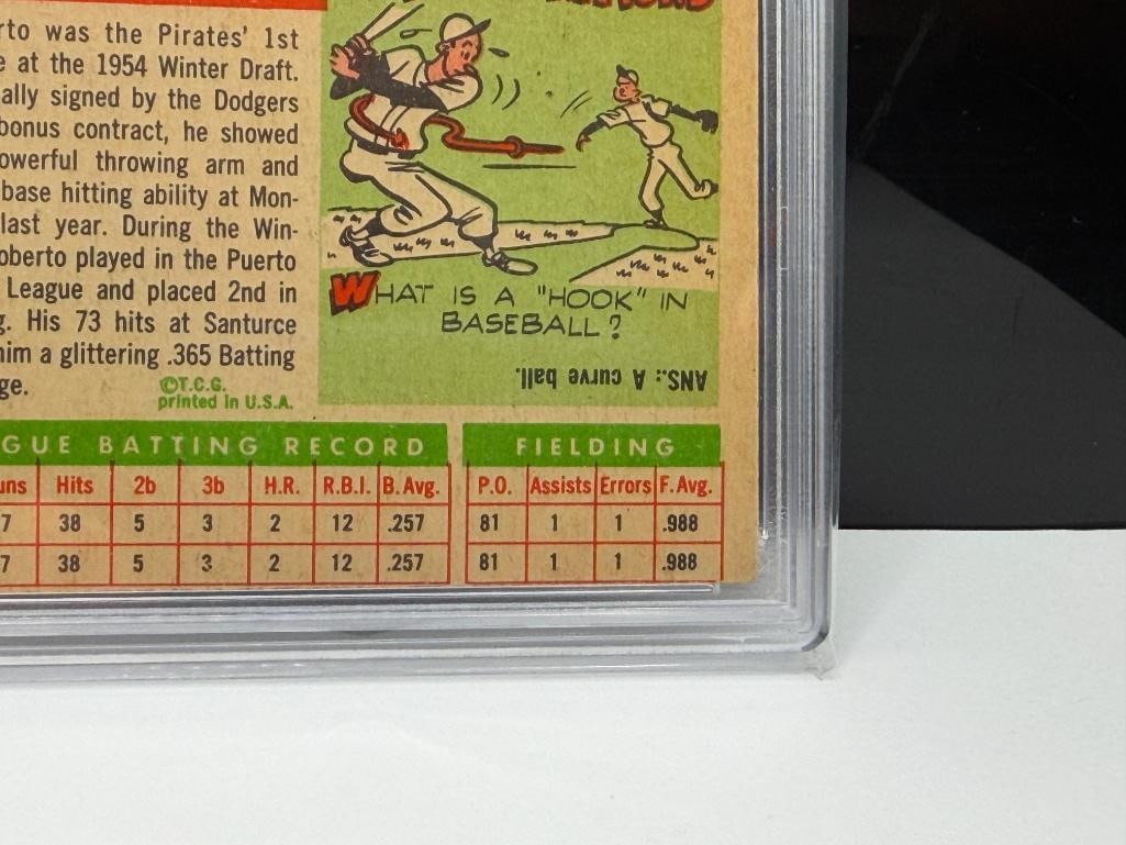 1955 TOPPS #164 ROBERTO CLEMENTE BASEBALL CARD PSA VG-EX 4 (MC) - 8