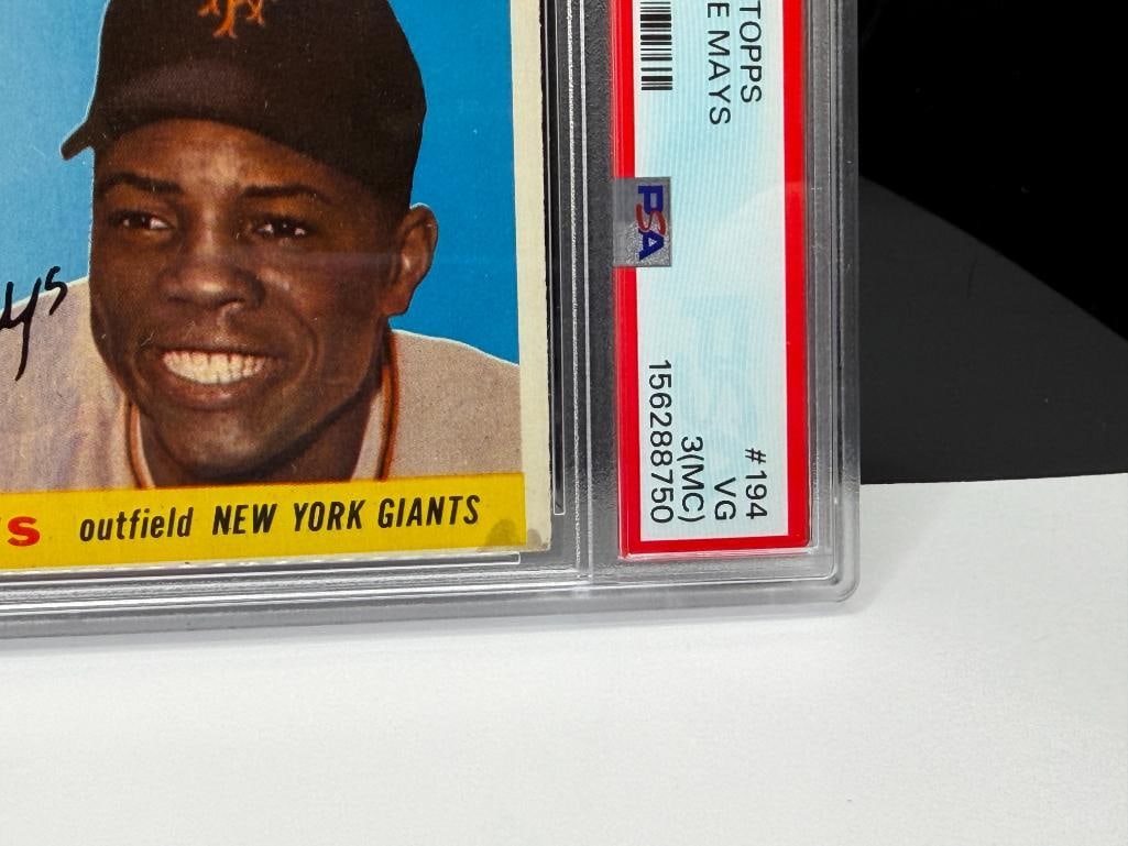 1955 TOPSS #194 WILLIE MAYS BASEBALL CARD PSA VG 3 (MC) - 4