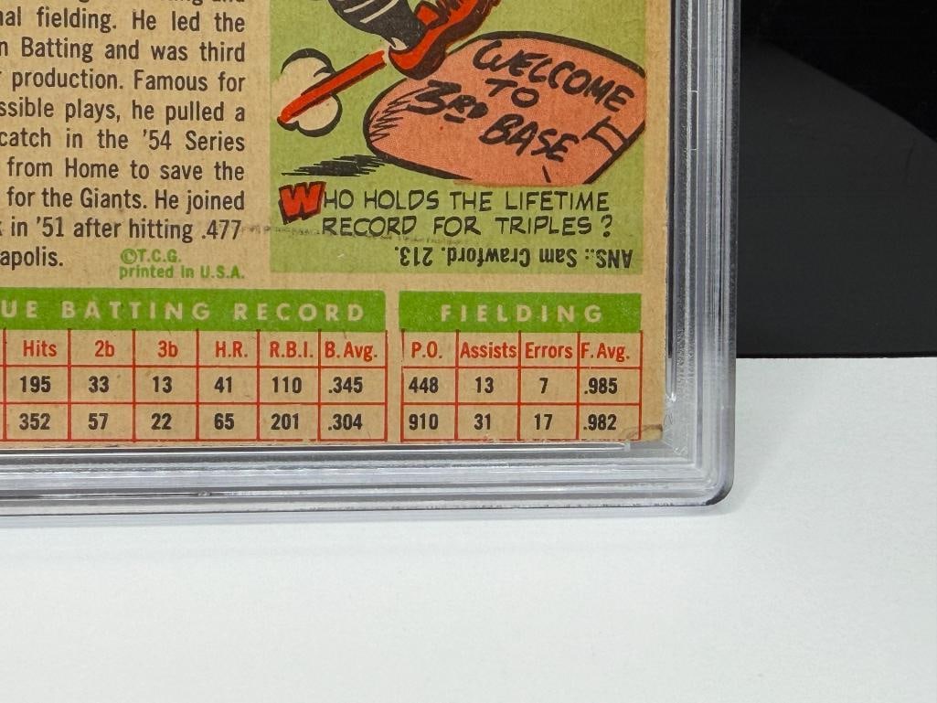 1955 TOPSS #194 WILLIE MAYS BASEBALL CARD PSA VG 3 (MC) - 9