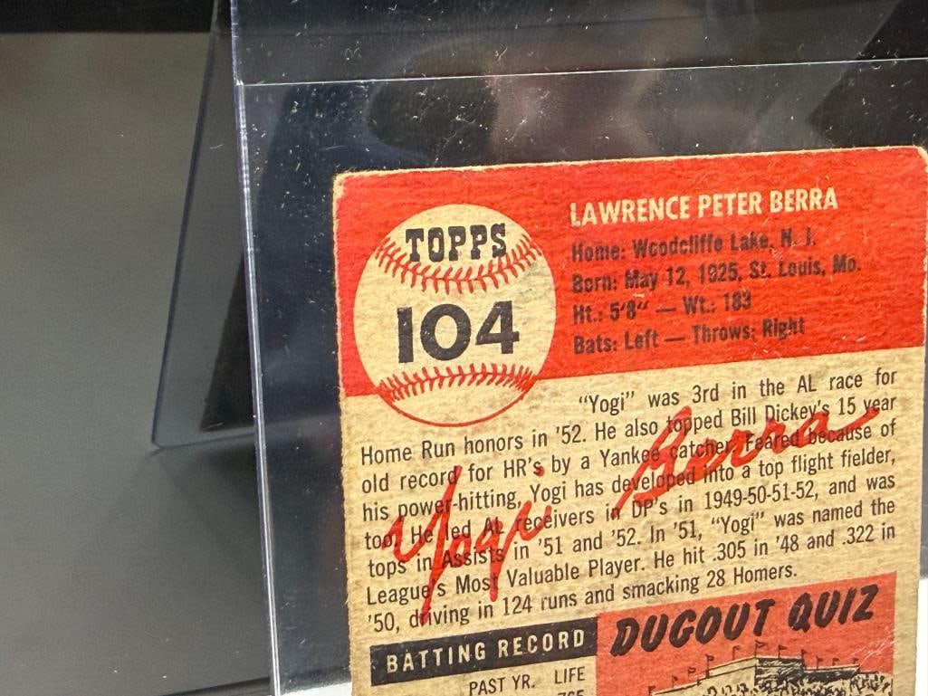 1953 TOPPS #104 YOGI BERRA BASEBALL CARD - 9