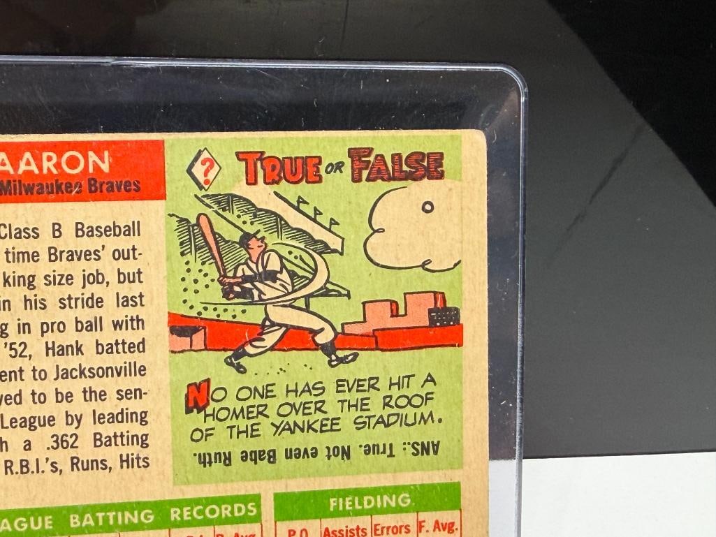 1955 TOPPS #47 HANK AARON BASEBALL CARD - 11