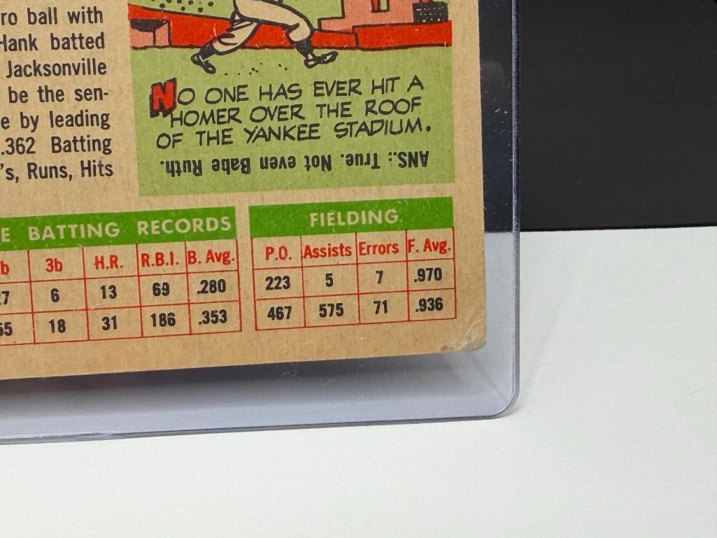 1955 TOPPS #47 HANK AARON BASEBALL CARD - 12