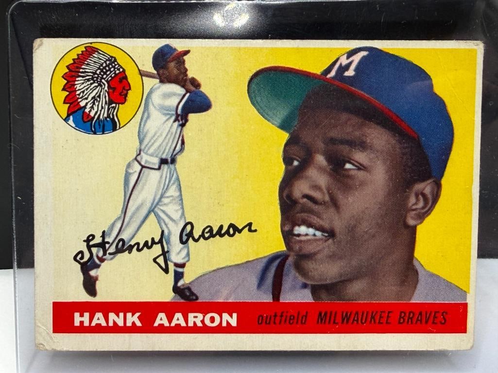 1955 TOPPS #47 HANK AARON BASEBALL CARD - 2