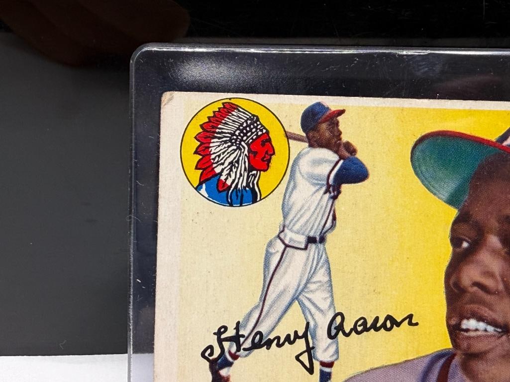 1955 TOPPS #47 HANK AARON BASEBALL CARD - 4