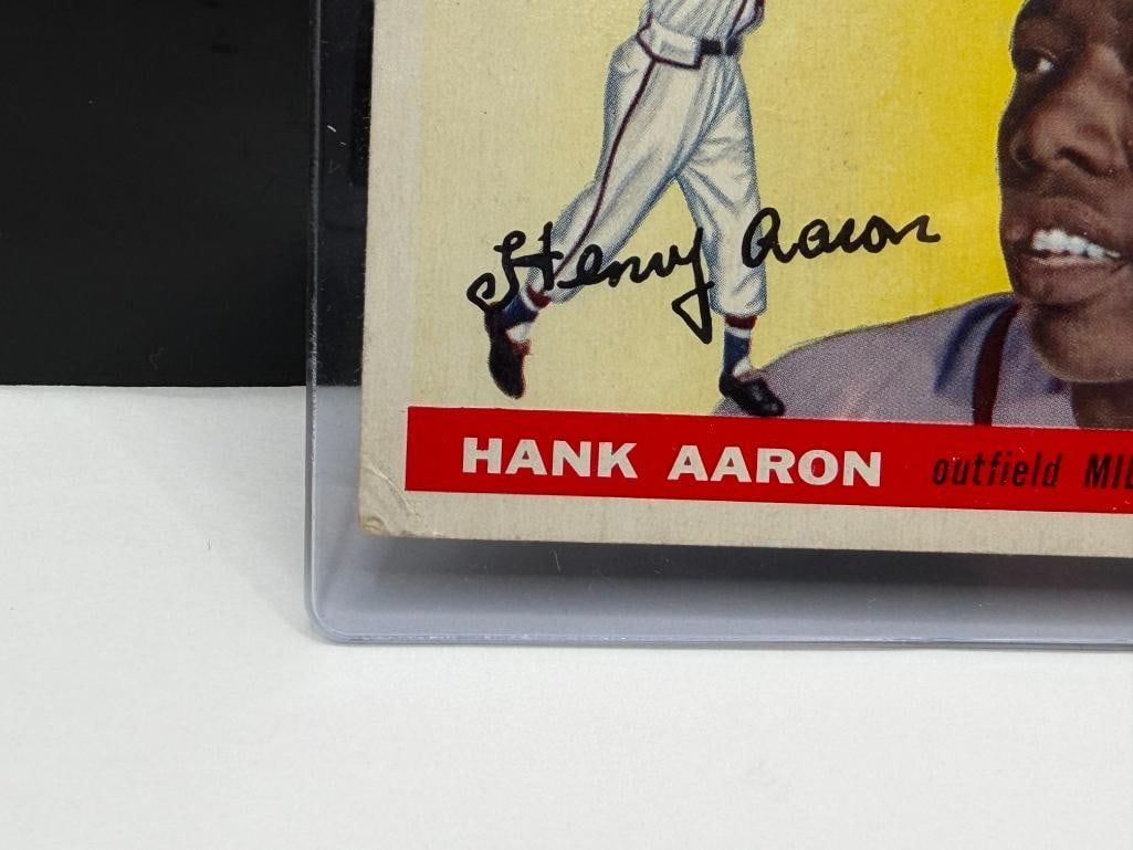1955 TOPPS #47 HANK AARON BASEBALL CARD - 5
