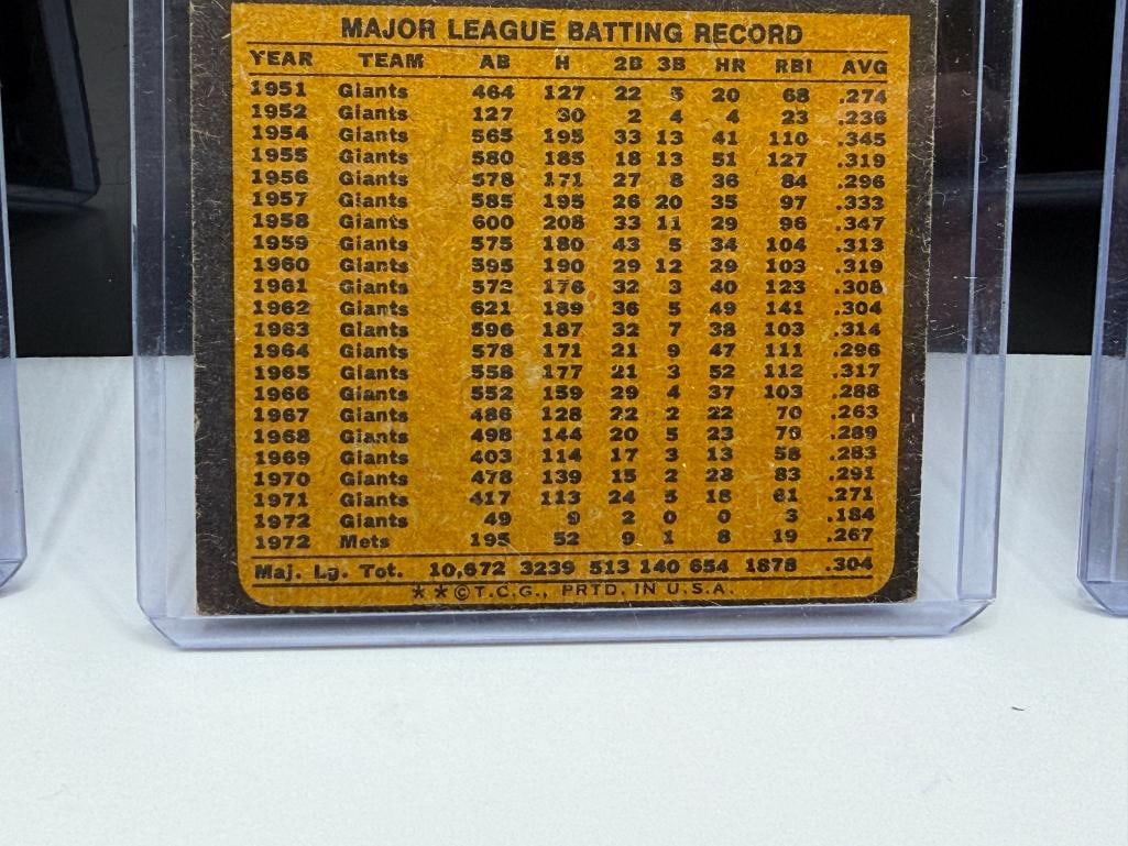 THREE 1973 TOPPS BASEBALL CARDS INCLUDING ROBERTO CLEMENTE, WILLIE MAYS, AND HANK AARON - 13