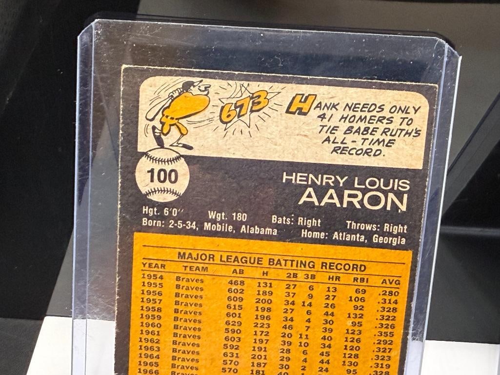 THREE 1973 TOPPS BASEBALL CARDS INCLUDING ROBERTO CLEMENTE, WILLIE MAYS, AND HANK AARON - 6