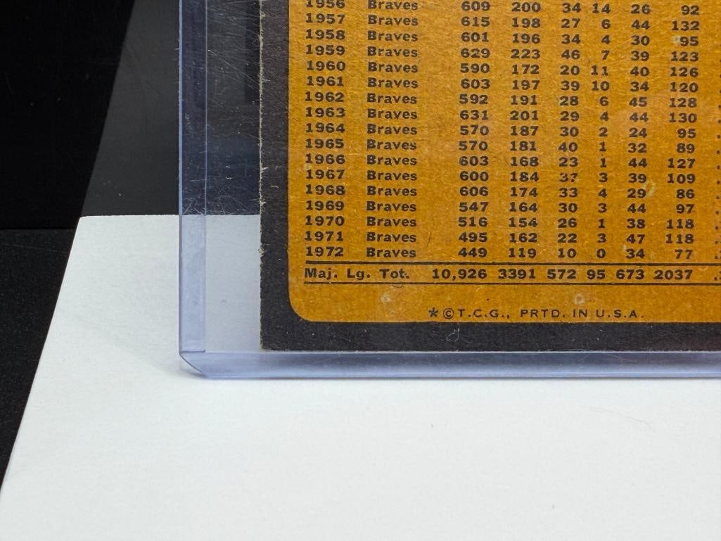 THREE 1973 TOPPS BASEBALL CARDS INCLUDING ROBERTO CLEMENTE, WILLIE MAYS, AND HANK AARON - 7