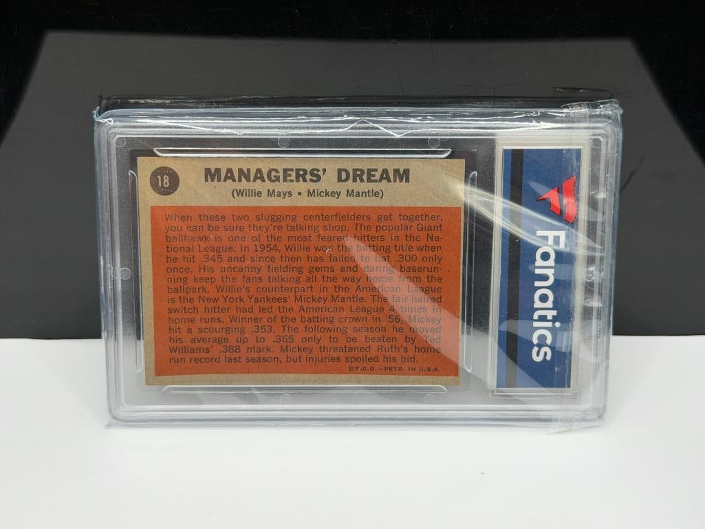 1962 TOPPS #18 MANAGER'S DREAM MICKEY MANTLE WILLIE MAYS BASEBALL CARD - 7