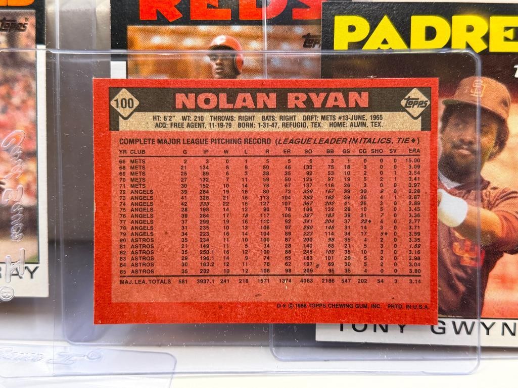 1986 TOPPS BASEBALL CARD SET FEATURING NOLAN RYAN, PETE ROSE, TONY GWYNN, AND MORE - 8