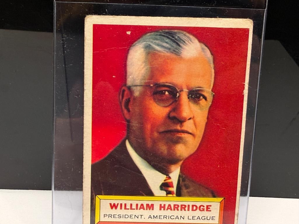 1956 TOPPS #1 WILLIAM HARRIDGE BASEBALL CARD - 2