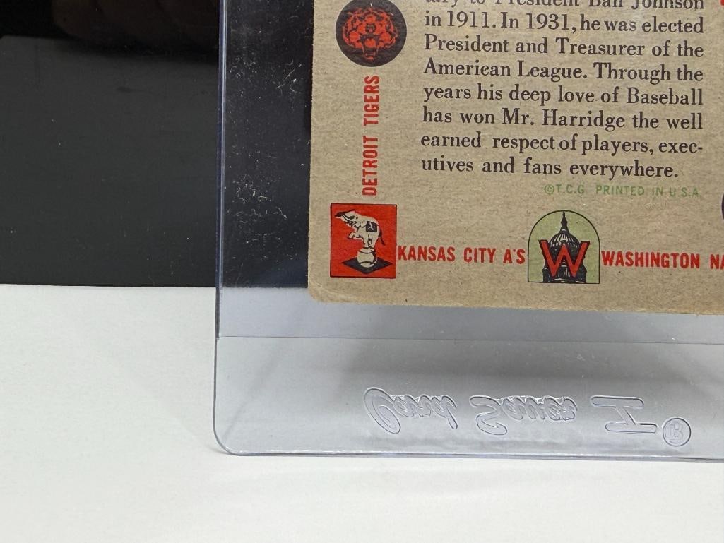 1956 TOPPS #1 WILLIAM HARRIDGE BASEBALL CARD - 9
