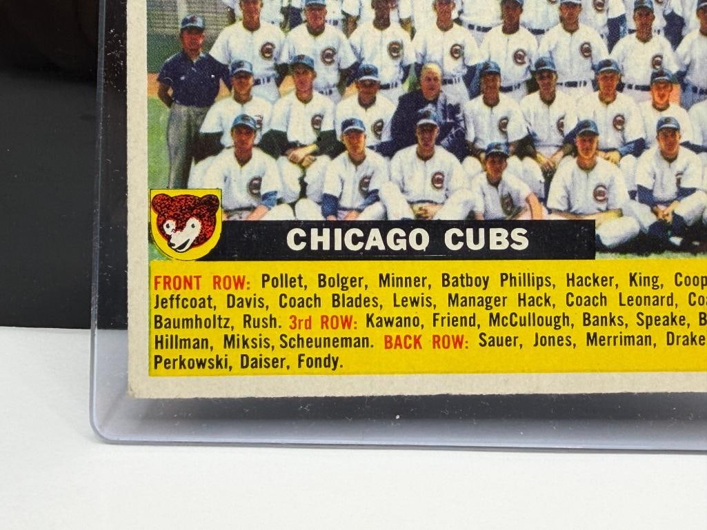 1956 TOPPS #11 CHICAGO CUBS TEAM BASEBALL CARD - 3