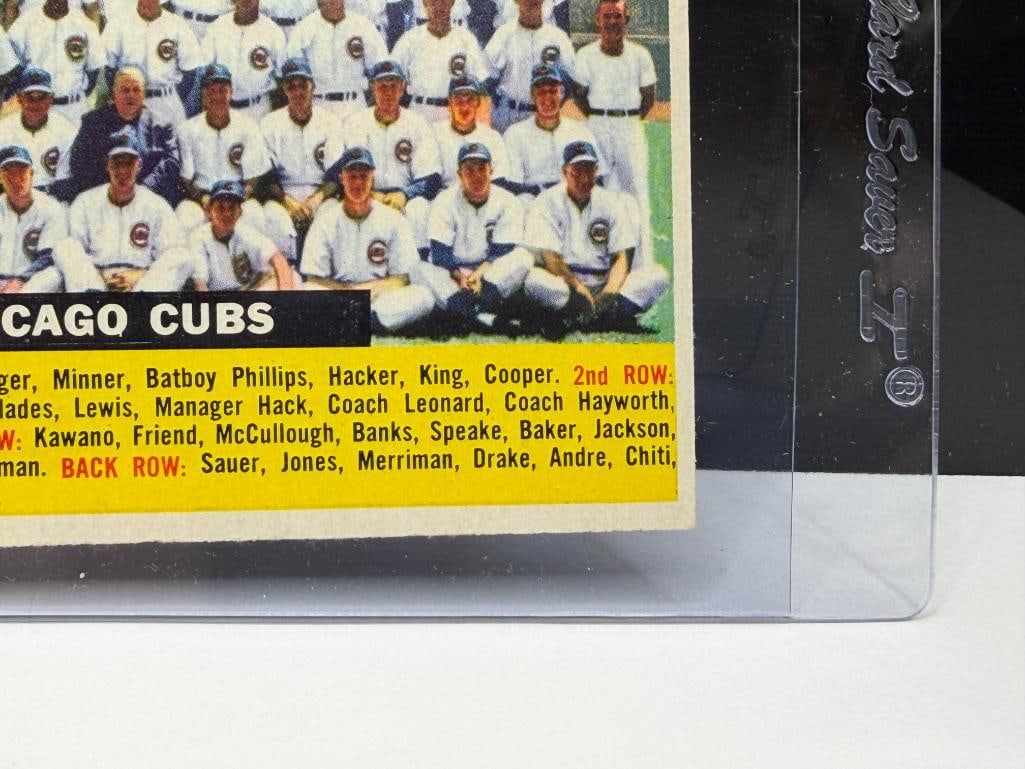 1956 TOPPS #11 CHICAGO CUBS TEAM BASEBALL CARD - 4