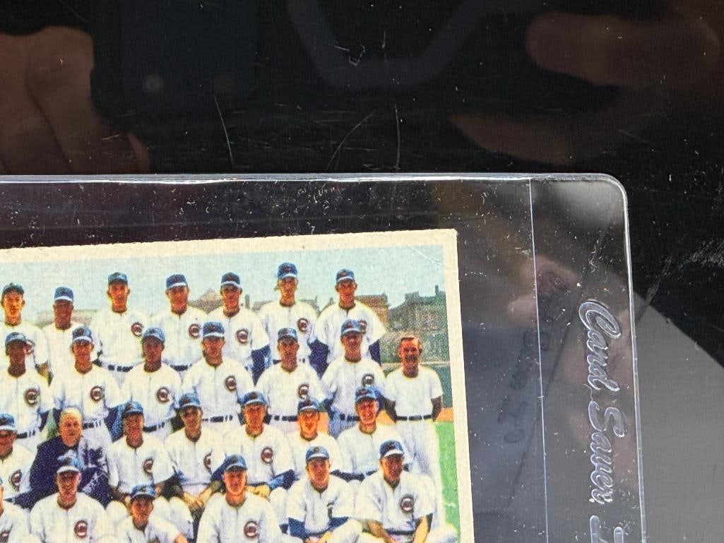 1956 TOPPS #11 CHICAGO CUBS TEAM BASEBALL CARD - 5