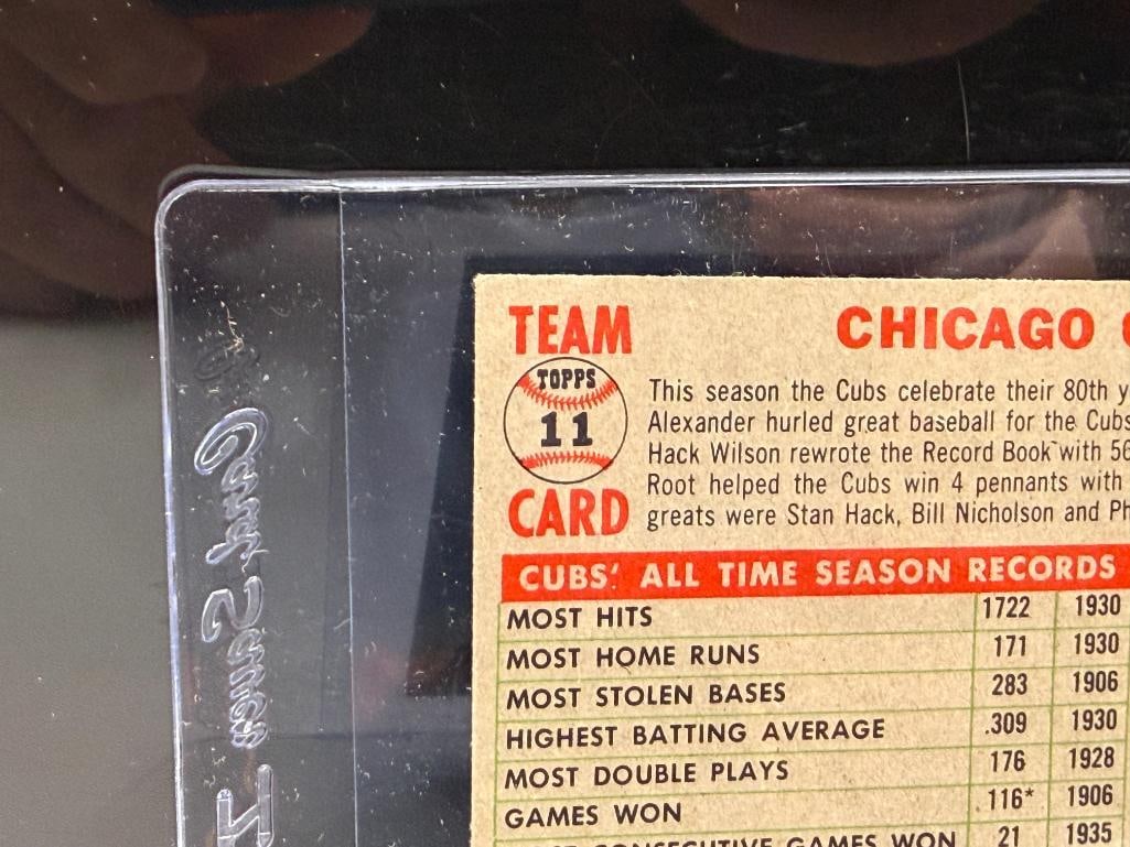 1956 TOPPS #11 CHICAGO CUBS TEAM BASEBALL CARD - 9