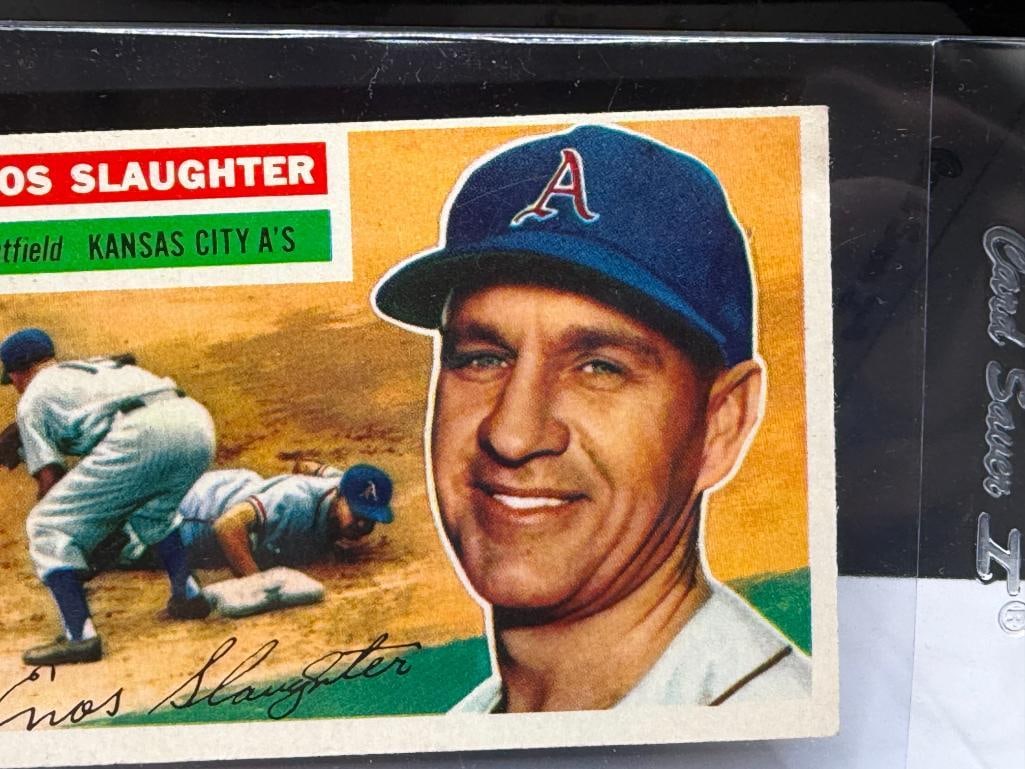 1956 TOPPS #109 ENOS SLAUGHTER BASEBALL CARD - 2