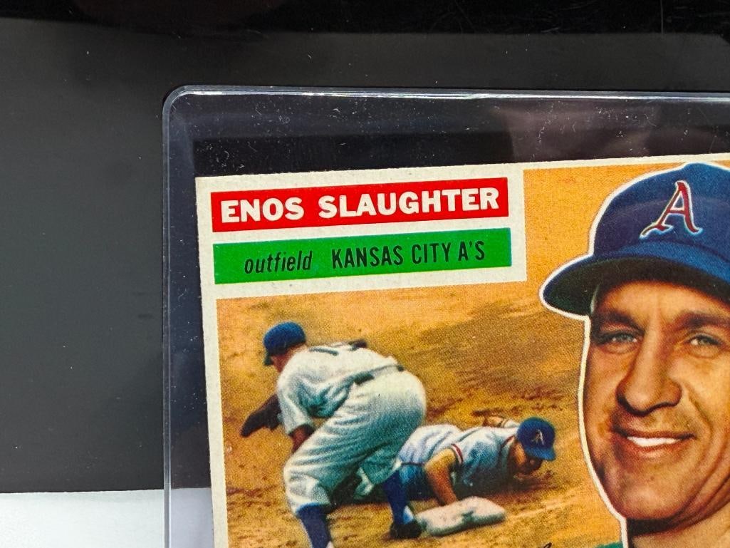 1956 TOPPS #109 ENOS SLAUGHTER BASEBALL CARD - 3