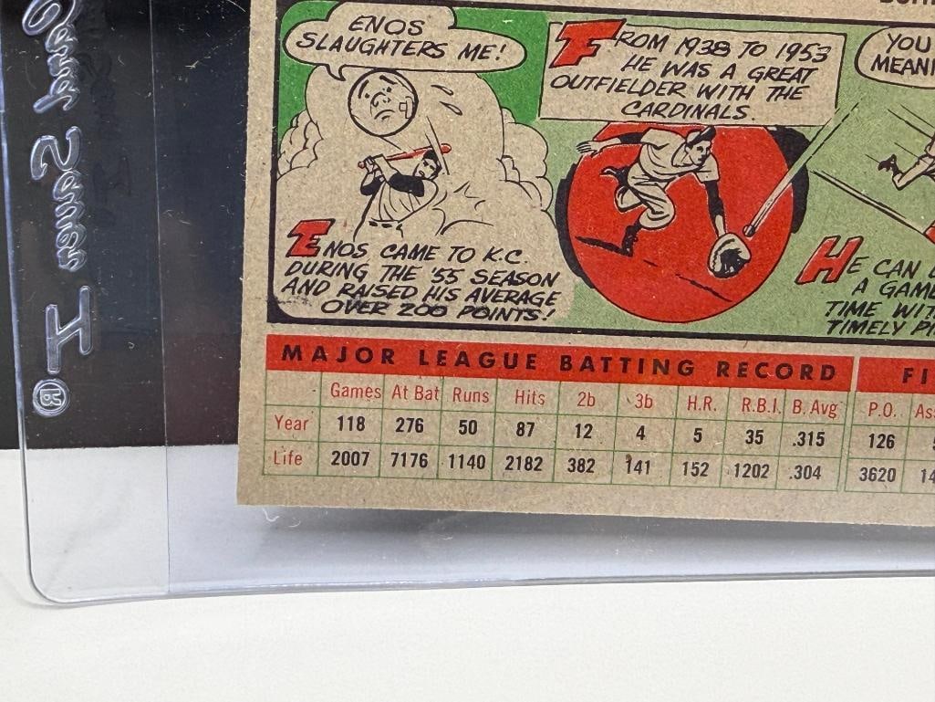 1956 TOPPS #109 ENOS SLAUGHTER BASEBALL CARD - 7