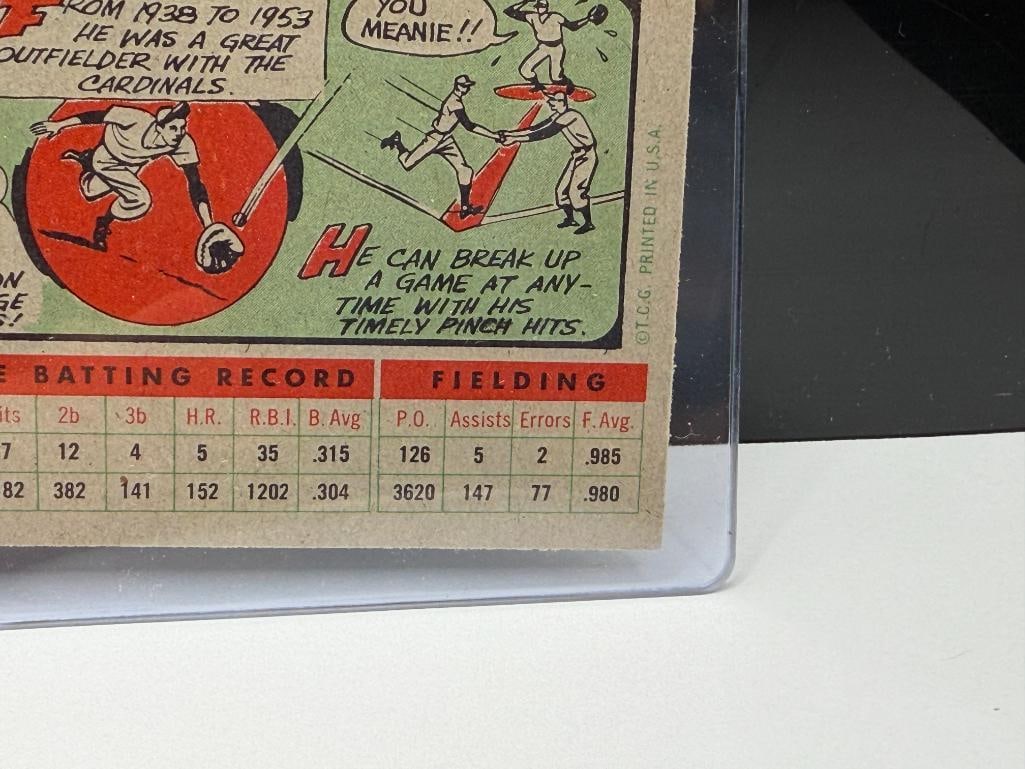 1956 TOPPS #109 ENOS SLAUGHTER BASEBALL CARD - 8