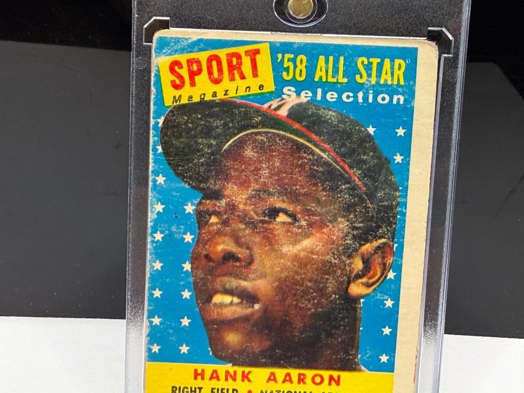 1958 TOPPS #488 HANK AARON BASEBALL CARD - 2
