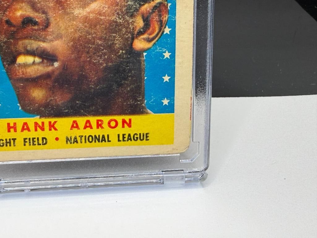 1958 TOPPS #488 HANK AARON BASEBALL CARD - 5