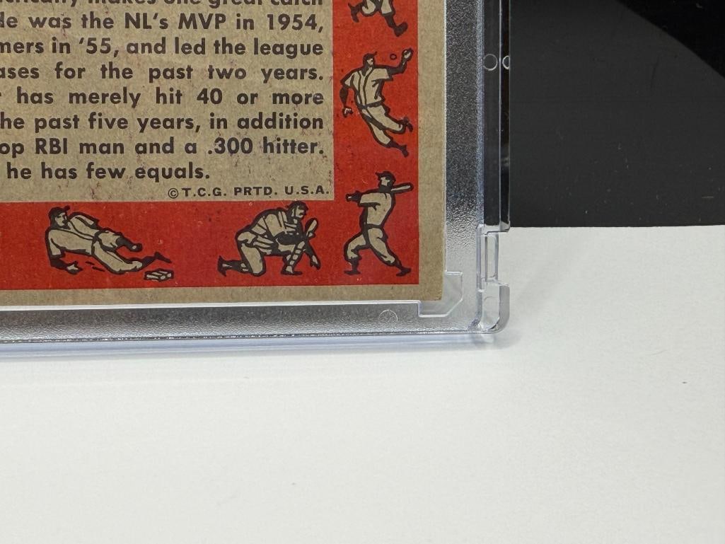 1958 TOPPS #436 RIVAL FENCE BUSTERS WILLIE MAYS DUKE SNIDER BASEBALL CARD - 8