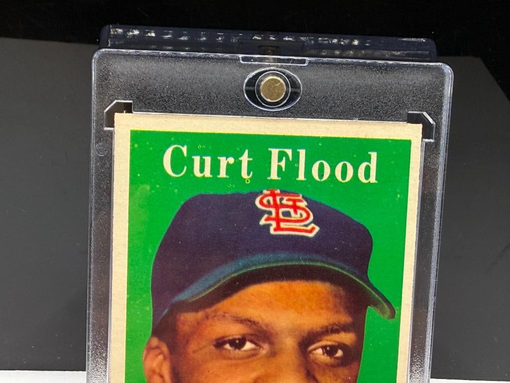 1958 TOPPS #464 CURT FLOOD BASEBALL CARD - 3