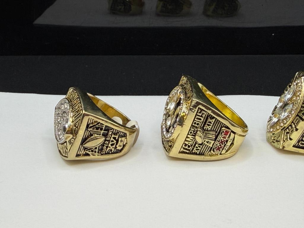 THREE SAN FRANCISCO 49ERS SUPER BOWL REPLICA RINGS INCLUDING JOE MONTANA AND JERRY RICE - 8