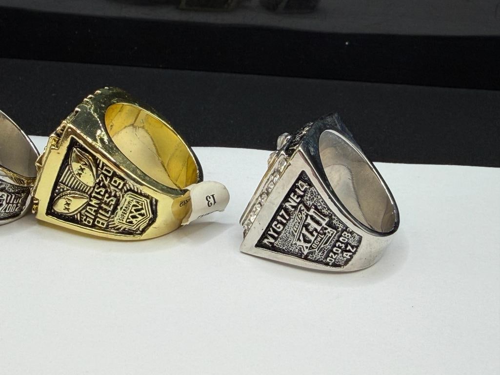 THREE NEW YORK GINATS NFL SUPER BOWL CHAMPIONSHIP REPLICA RINGS INCLUDING ELI MANNINGS AND L. TAY... - 10