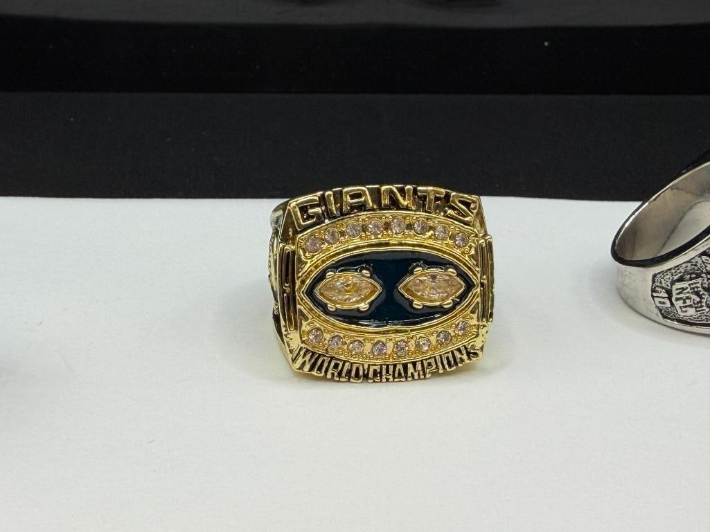 THREE NEW YORK GINATS NFL SUPER BOWL CHAMPIONSHIP REPLICA RINGS INCLUDING ELI MANNINGS AND L. TAY... - 6