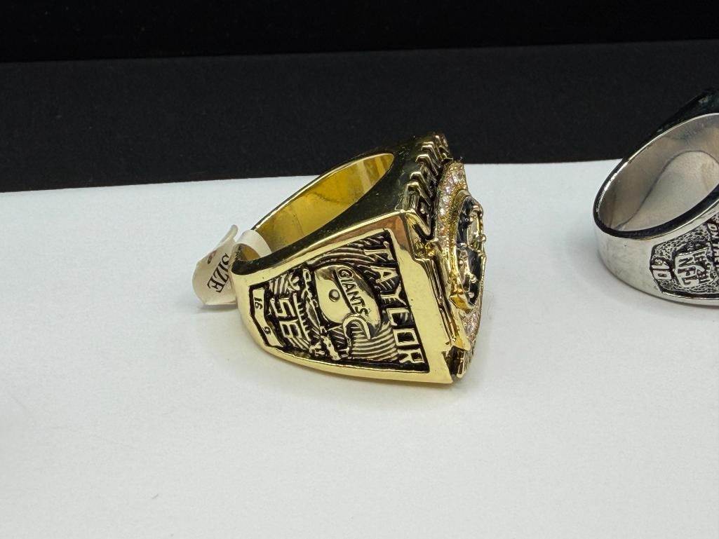 THREE NEW YORK GINATS NFL SUPER BOWL CHAMPIONSHIP REPLICA RINGS INCLUDING ELI MANNINGS AND L. TAY... - 7
