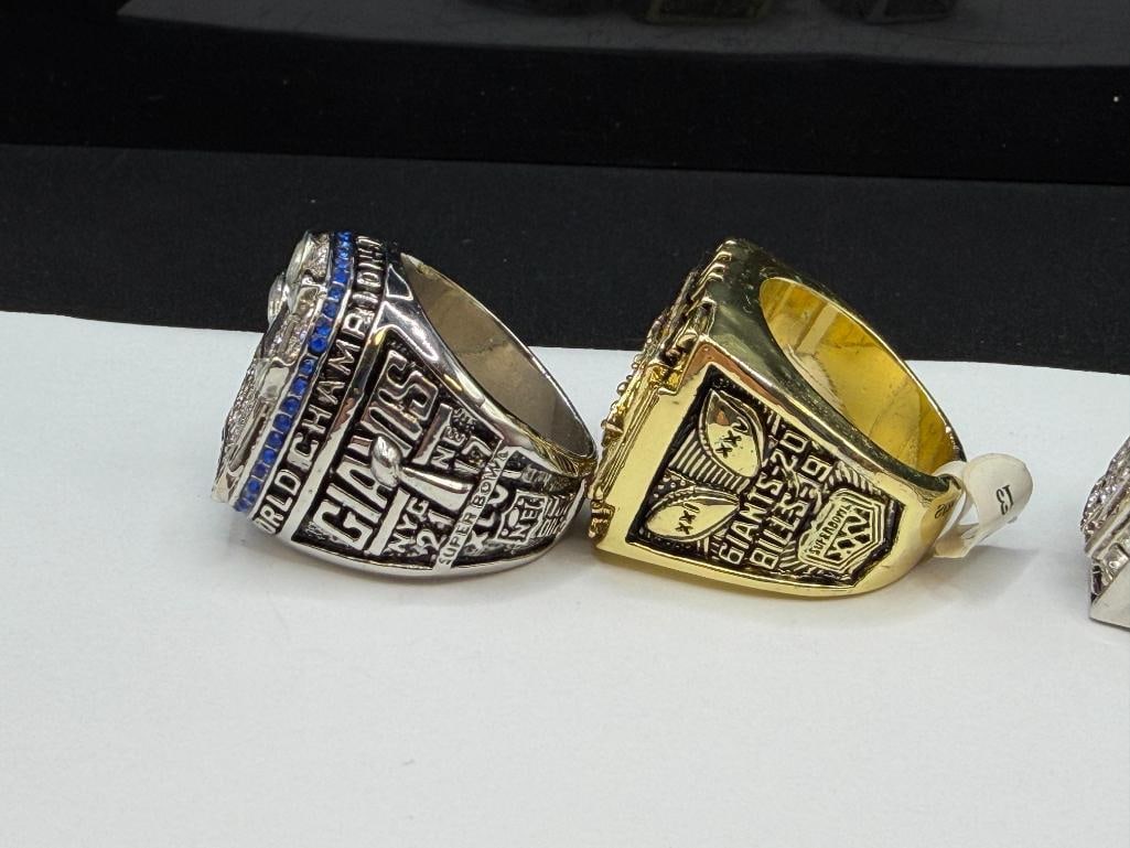 THREE NEW YORK GINATS NFL SUPER BOWL CHAMPIONSHIP REPLICA RINGS INCLUDING ELI MANNINGS AND L. TAY... - 9
